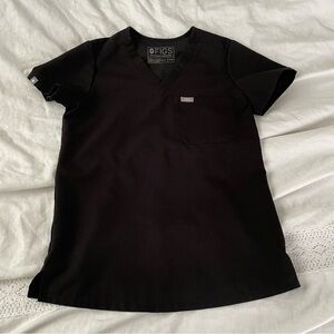 FIGS XXS Women’s Scrub Top Black Short Sleeve